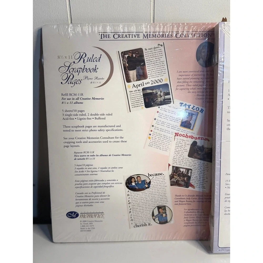 Creative Memories Scrapbook Refill Pages 8.5x11‎ White Ruled Acid Free Lot of 2